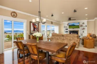 Unobstructed and expansive views of the water and mountains from almost every room.