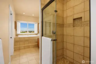 The separate shower.