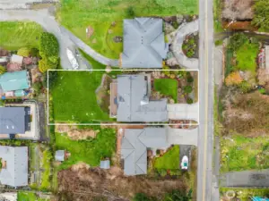 Aerial view with approximate property boundaries.