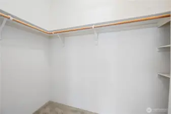 Primary bedroom's walk-in closet.
