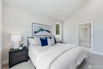 Plenty of room here for big beds, nightstands, and lighting, even a place to read