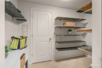 This storage area is perfect for Costco goodies and pantry space.