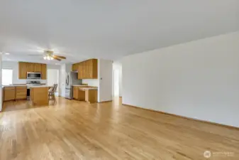 Good sized family room open to kitchen