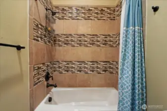 Bathtub from the lower level bathroom.