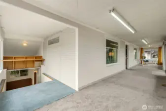 Main level enclosed heated area to lower level.