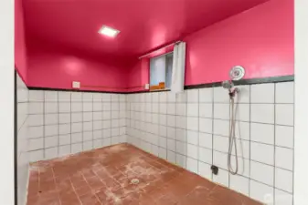 Oversized shower.