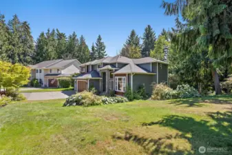 Large private front yard