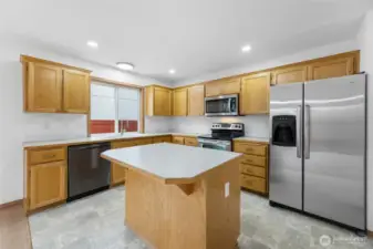 Stainless steel appliances.