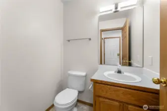 Downstairs powder room.