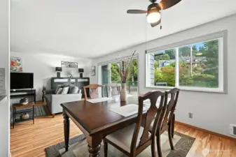Dining room is large enough to support a six person table if desired.
