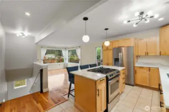 Once you enter, you'll be drawn to the large picture windows with views of the lake.