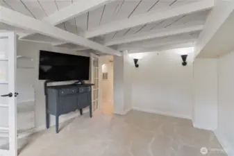 This room takes you back to the days when this was just a cabin. To the left and around the corner is the closet/storage area.