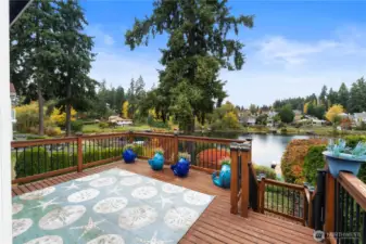 This deck offers stunning views and the privacy you'd want no matter the season.