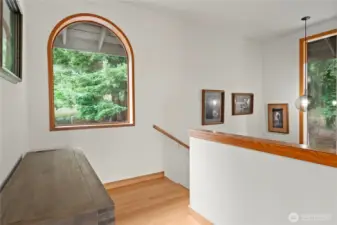 Beautiful large cathedral windows -all the outdoors to be enjoyed all year around!