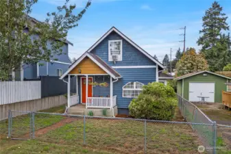 Shows the fencing in front of home