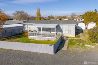 Large Entry Patio Covered, so you don't have to worry about shoveling snow off your porch!