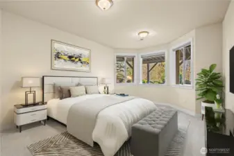 The elegant spaces show in even the bedroom sizes, this one is virtually staged to show just how large this room is.