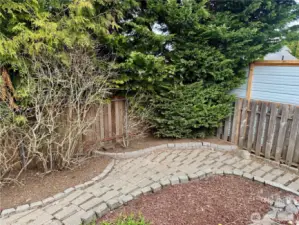 Looking left when standing on the deck...the bushes that are not currently blooming are lilacs! Their smell wafting thru the summer air can't be beat...it will revive the good old days!