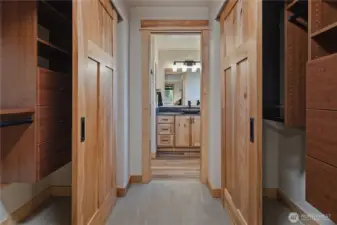 Primary double closets w/ built-ins