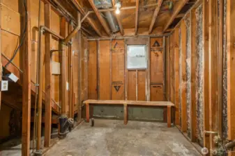 Roughed in 3rd bathroom.