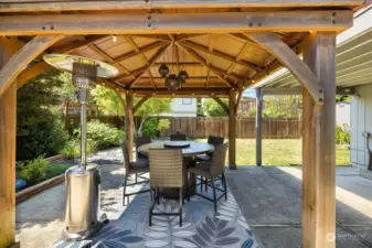 Beautiful gazebo with lights and patio set - conveys with property