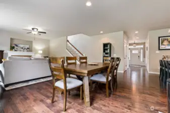 Ample room for large dining table without feeling cramped