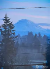 View of Mt Rainier from upper bedrooms (and living room).