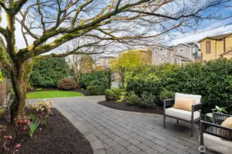 Front, Gated Patio and Garden Space
