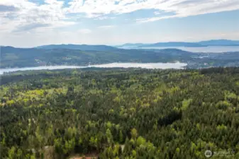 Aerial View from Lot 8 looking SW towards Lake Whatcom, Bay, & Islands