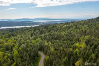Aerial View from Lot 8 looking SW towards Lake Whatcom, Bay, & Islands