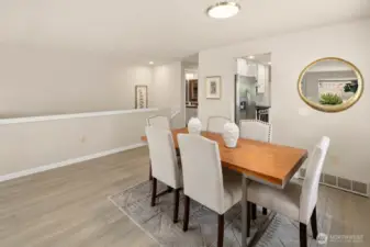 Dining space between kitchen and great room