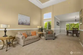 You can set up multiple seating zones, add that oversized sectional you’ve been eyeing, or create a flow that makes hosting a breeze.