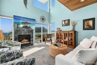 Thoughtfully designed with open living spaces, vaulted ceilings, and walls of windows that frame the view.