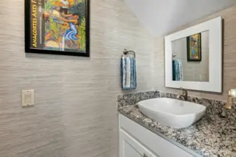 Here is the updated, main floor powder room.