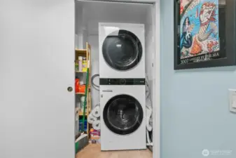 Here is the laundry closet plus storage area.
