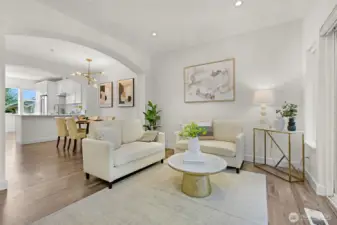 Cozy up to the gas fireplace on chilly days.