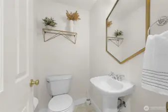 Convenient powder room located on the main level.