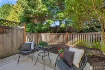 Fully fenced and private patio