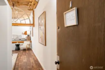 From the front door into the unit.