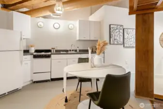 Open kitchen makes the space feel expansive.