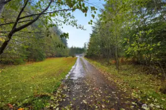The private drive into the property