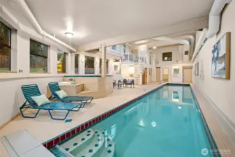Your own private indoor lap pool!  The pool is 50 feet long and 8 feet wide, with a shallow end of 44 inches, and a deep end of 6 feet. The room is equipped with a commercial grade dehumidifier for year round comfort.