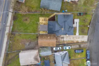 Aerial view of the lot.