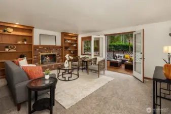 Family room leads out to deck