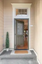 Gorgeous landscaped entry and a front door that has classical and sophisticated appeal.