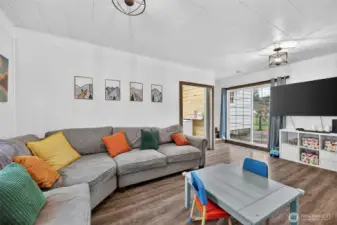 One side of the family room.