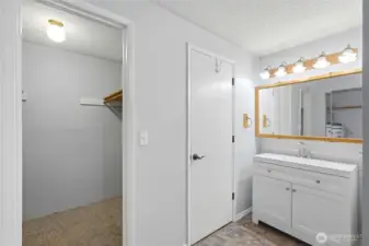 Primary Bath & walk-in closet