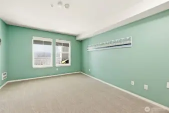 Peaceful retreat with ample storage and natural light.