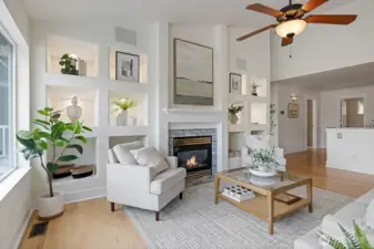 Custom built ins for showcasing special pieces of art.