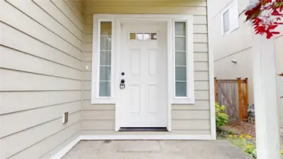 Covered front door to greet guests